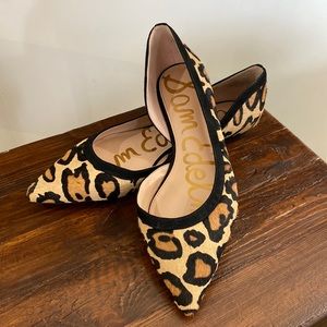 Sam Edelman 7.5 Real Dyed Cow Hair Leopard Flats